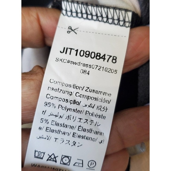 SHEIN Women Black Floral Polyester Round Neck Short Sleeve Knee Length Dress 4XL - Picture 8 of 12